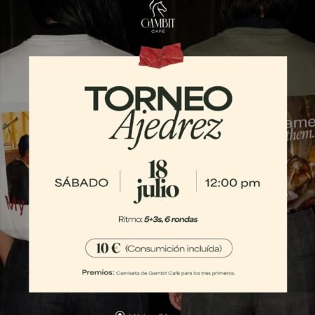 Torneo Gambit Cafe (18 de Julio) + Consumición incluida