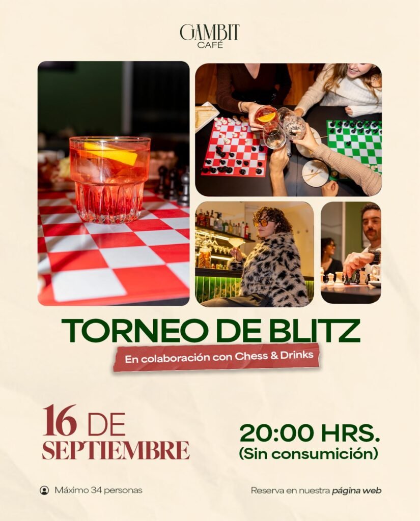 Torneo de Blitz en Gambit Cafe (Miércoles 16 de Septiembre)
